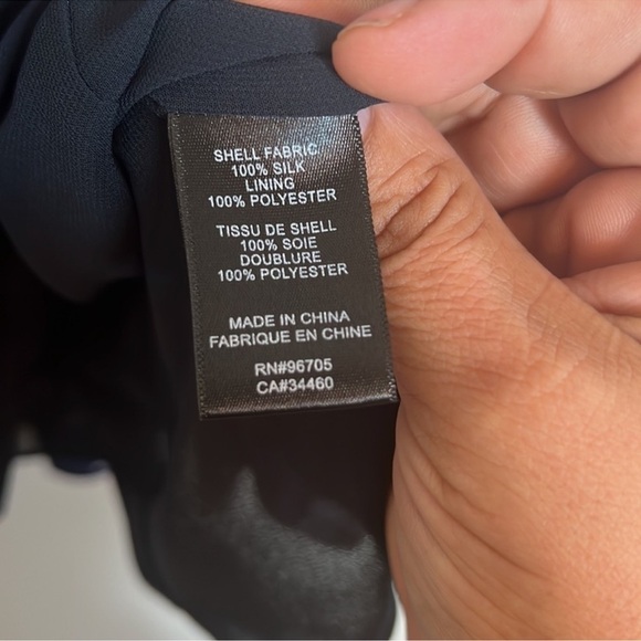 Rebecca Taylor Francine Dress Navy Blue Silk Floral Romantic Boho Whimsical SZ 2 - Picture 4 of 9